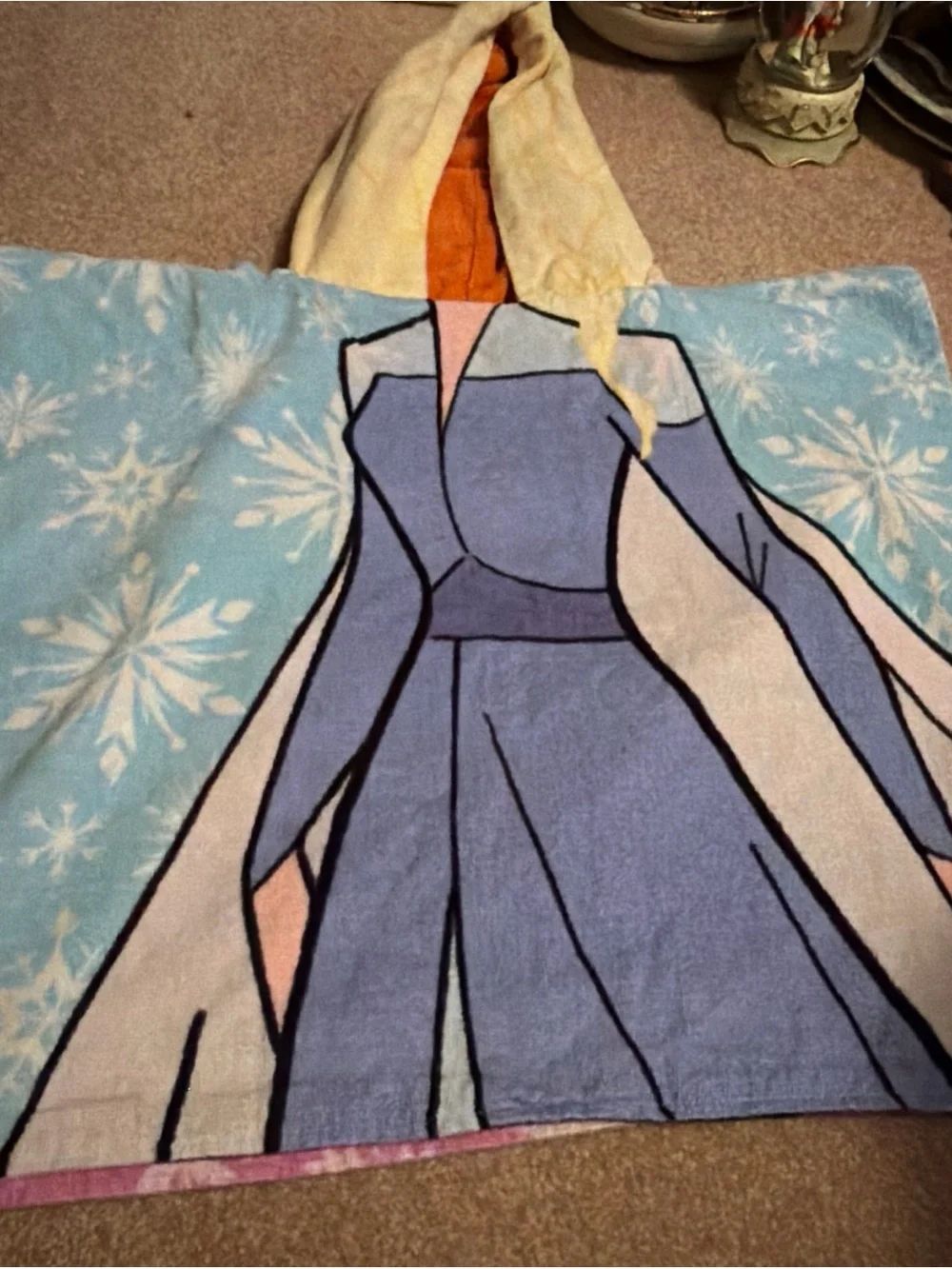 This Disney Frozen Reversible Elsa & Anna hooded poncho towel